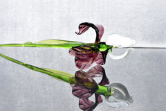 Glass Iris - Glass Flowers Bouquet - Purple Blown Glass Flowers - Handmade Glass Flowers - Christmas Home Decor Gift for Her