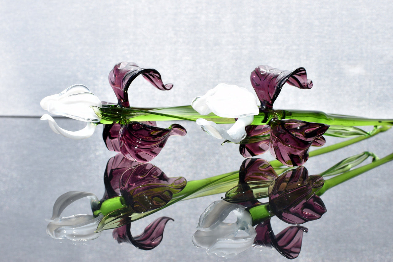 Glass Iris Flower, Purple Glass Flowers, Glass Birth Month Flower, February Birth Flower Gift, Forever Flowers, February Birthday Iris Gift