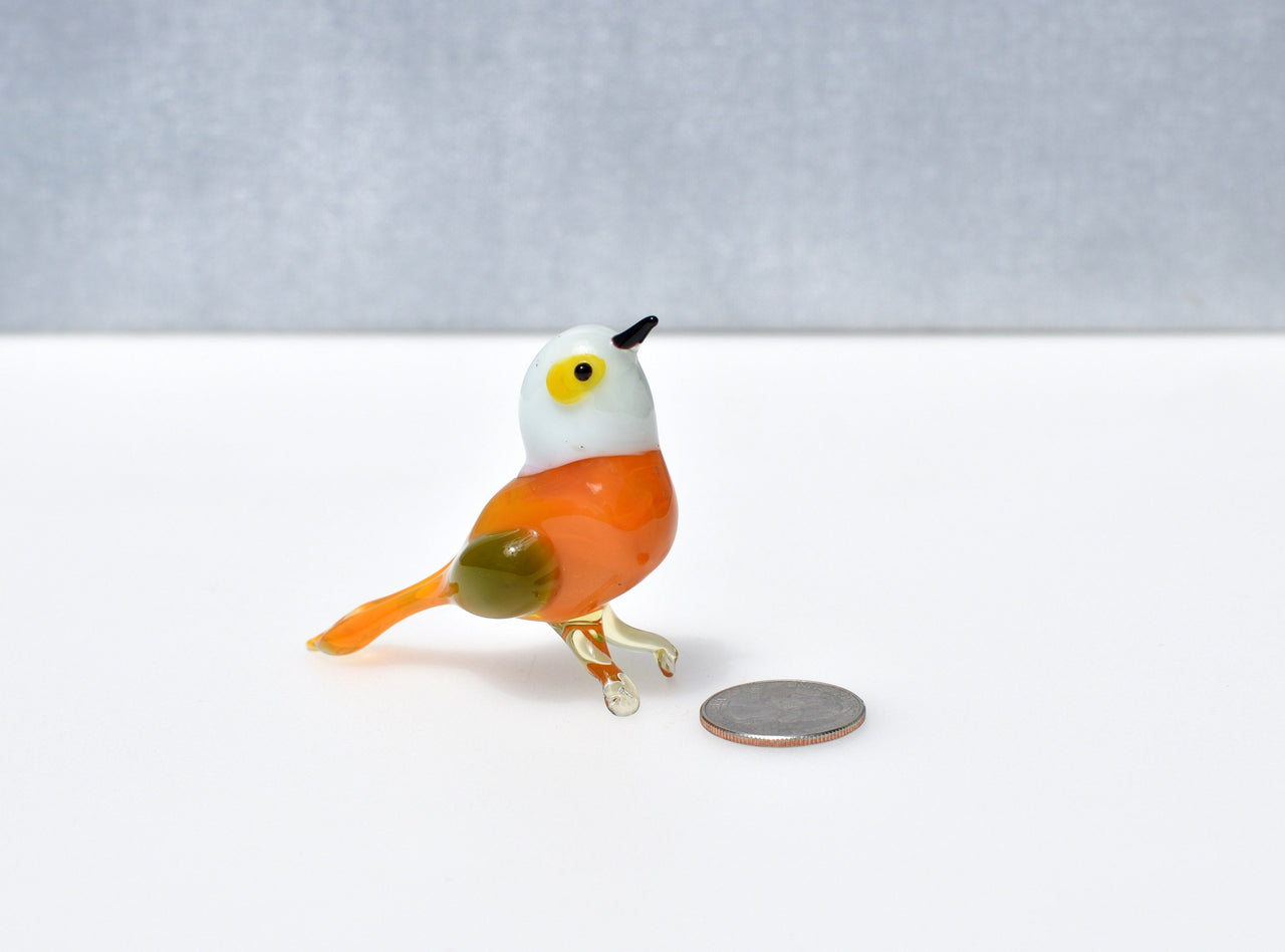 Orange Bird, Glass Bird Figurine, Bird Sculpture, Bird Decor, Bird Lover Gifts, Glass Bird, Bird Figurine, Bird Art, Blown Glass Bird