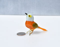 Orange Bird, Glass Bird Figurine, Bird Sculpture, Bird Decor, Bird Lover Gifts, Glass Bird, Bird Figurine, Bird Art, Blown Glass Bird