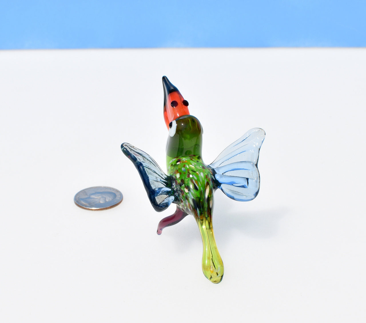 Handmade Glass Toucan Figurine: Whimsical Bird Sculpture, Flame Work Art