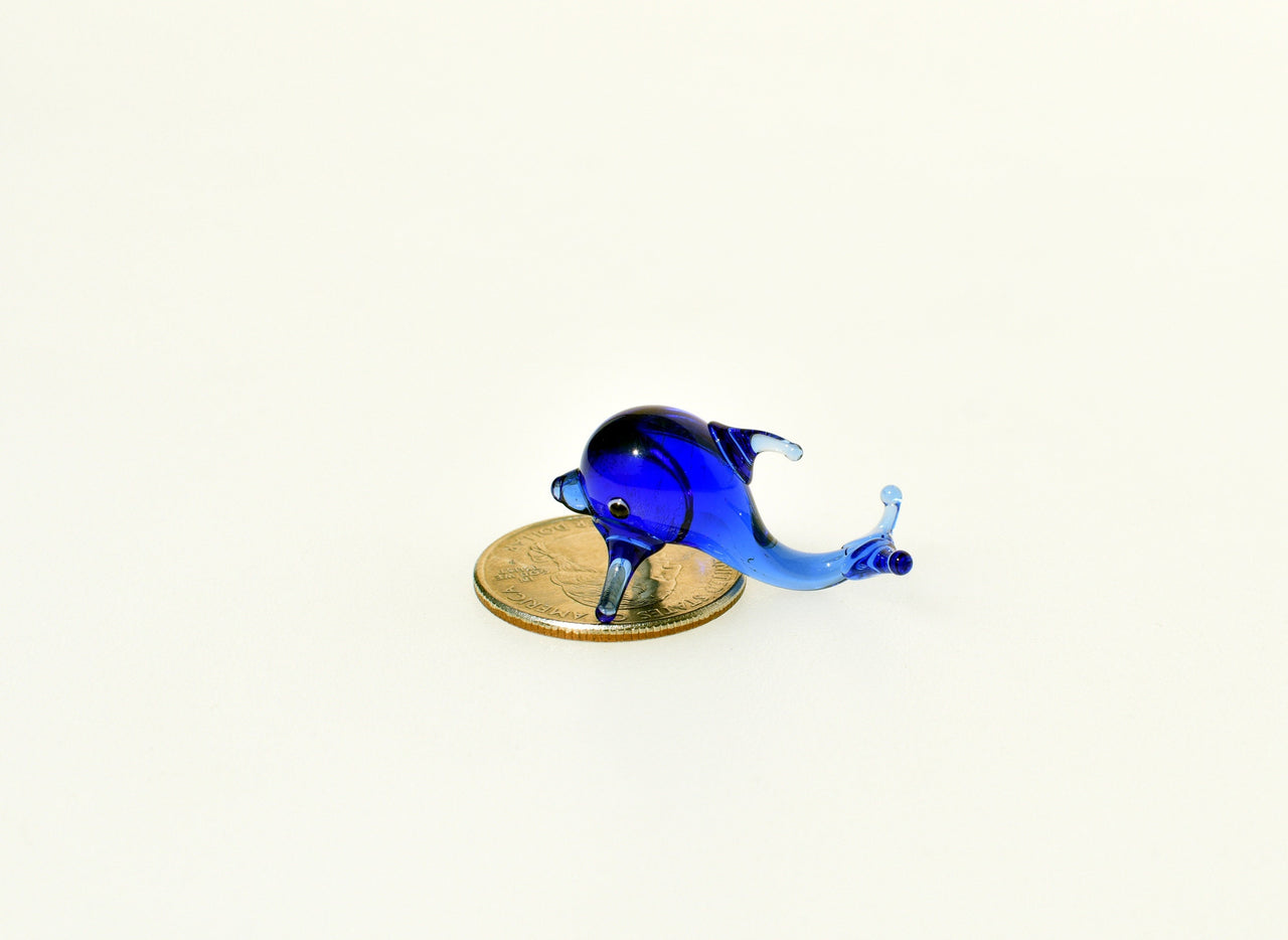Lampwork Glass Dolphin Miniature: Whimsical Collectible Figurine