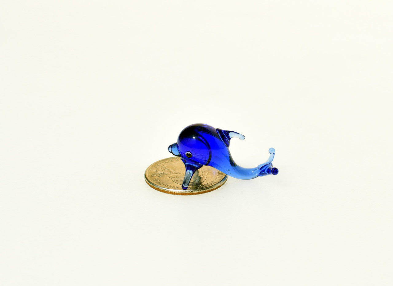Glass Dolphin, Tiny Glass Animals, Miniature Glass Animals, Mini Glass Animals, Coastal Decor, Dolphin Gift, Lampwork, Blue Ocean Decor