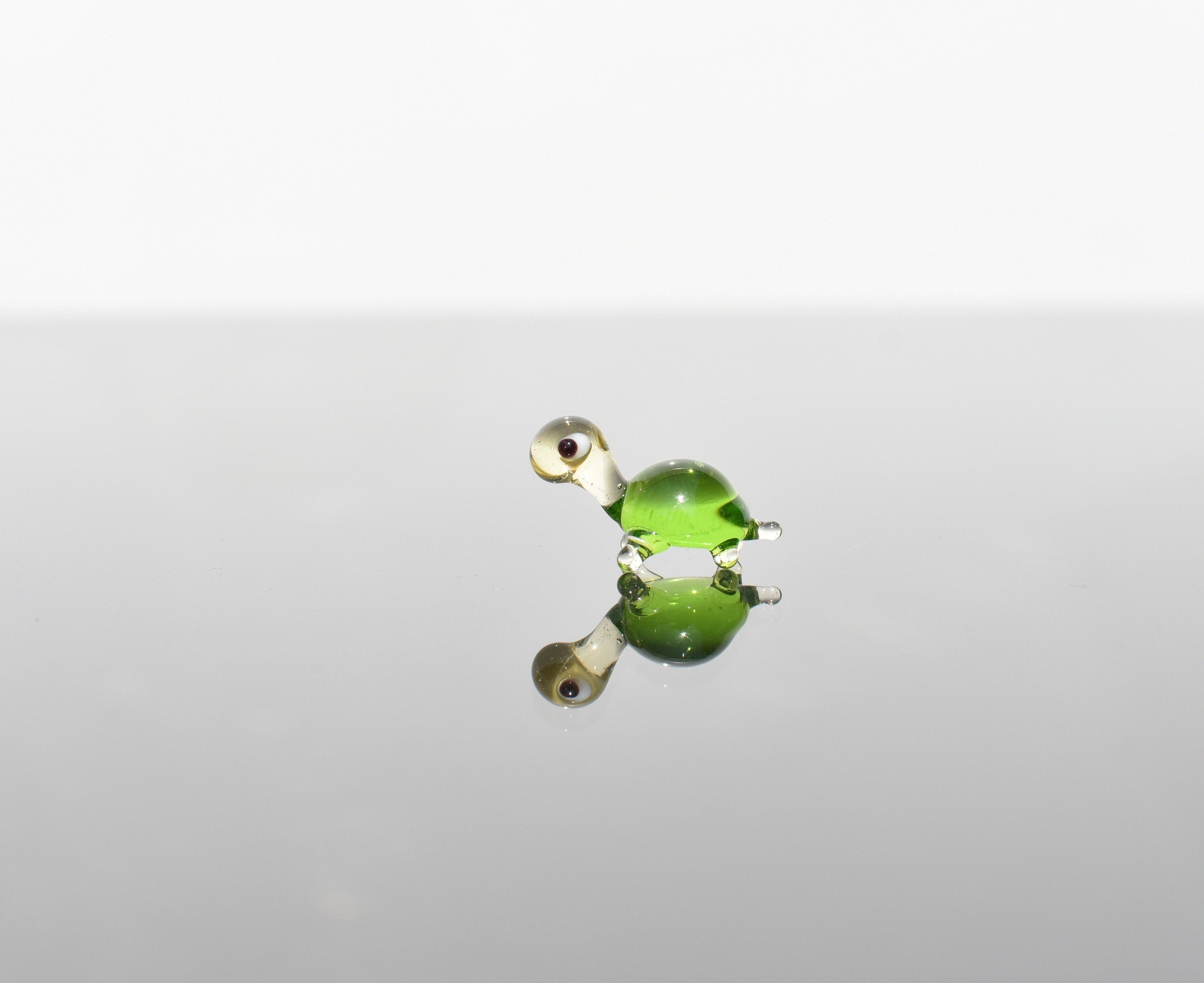 Tiny Glass Turtle: Tiny Green Menagerie Figurine