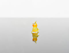 Hand-Blown Glass Chick Figurine – Tiny Yellow Bird Sculpture, Mini Easter or Farm Animal Gift