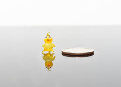 Hand-Blown Glass Chick Figurine – Tiny Yellow Bird Sculpture, Mini Easter or Farm Animal Gift