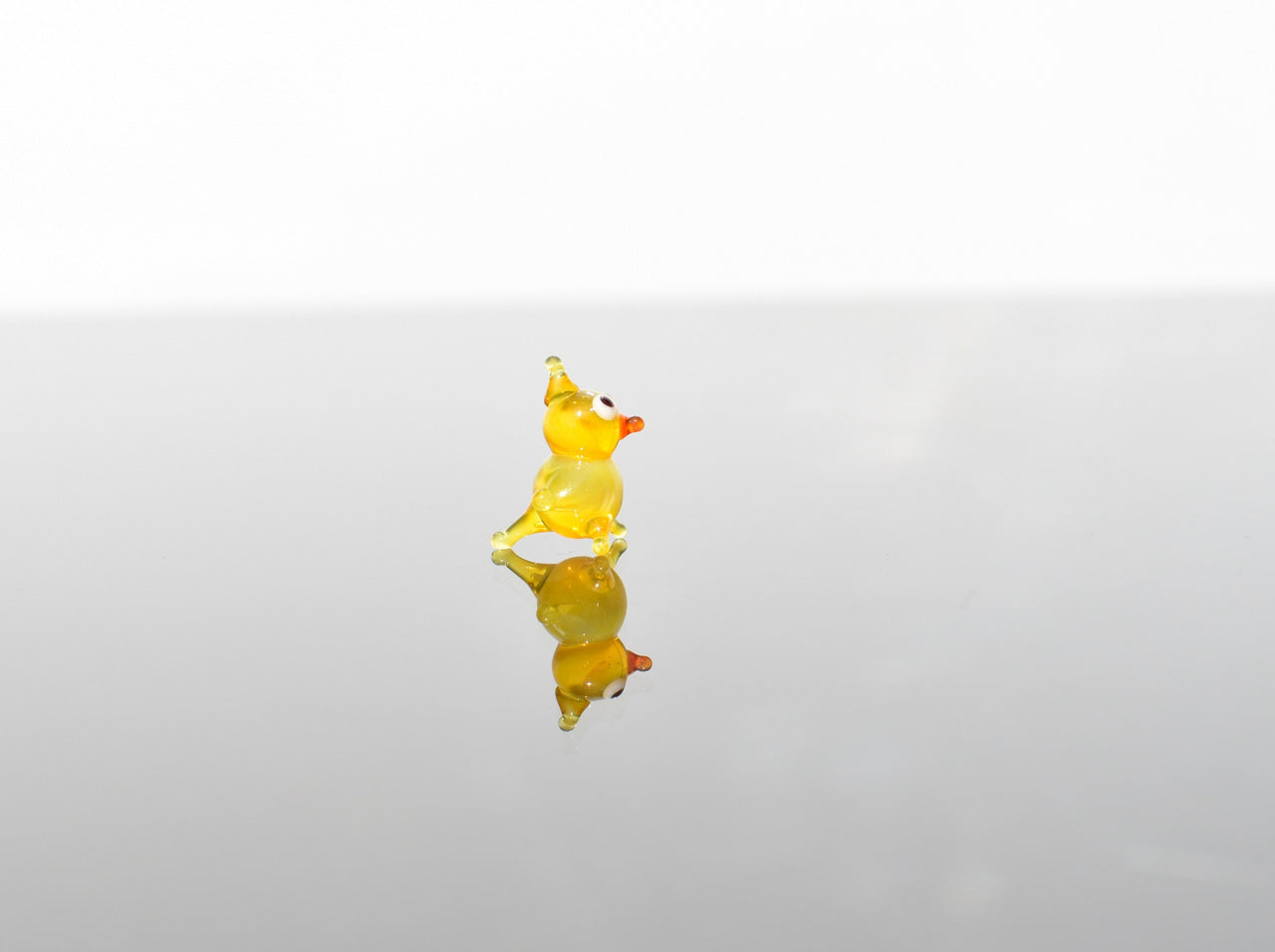 Hand-Blown Glass Chick Figurine – Tiny Yellow Bird Sculpture, Mini Easter or Farm Animal Gift