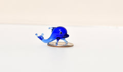 Lampwork Glass Dolphin Miniature: Whimsical Collectible Figurine
