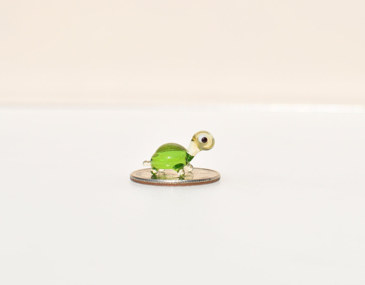 Tiny Glass Turtle: Tiny Green Menagerie Figurine