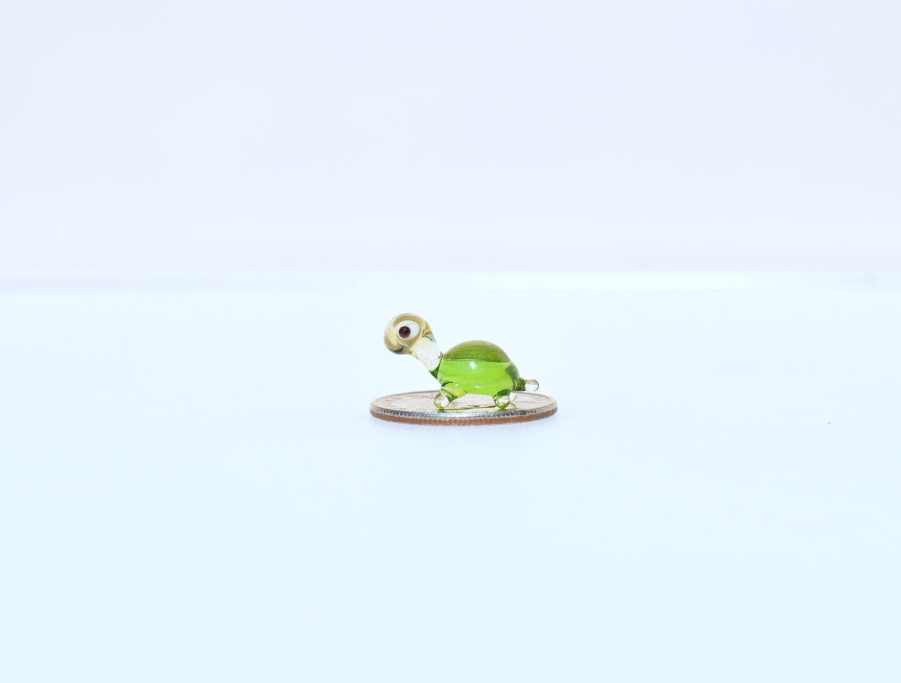 Tiny Glass Turtle: Tiny Green Menagerie Figurine