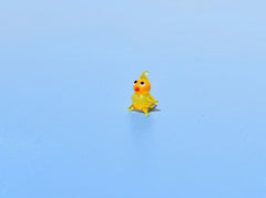 Hand-Blown Glass Chick Figurine – Tiny Yellow Bird Sculpture, Mini Easter or Farm Animal Gift