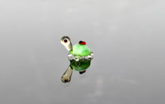Hand-Blown Glass Turtle Figurine: Tiny Ladybug, Collectible Desk Decor