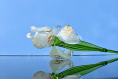 Glass iris - White Glass Flower Bouquet - Blown Glass Flowers - Glass Flowers - Christmas Gift for Her Decor