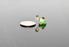 Hand-Blown Glass Turtle Figurine: Tiny Ladybug, Collectible Desk Decor