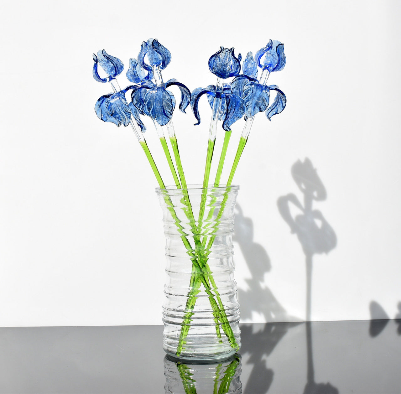 Glass Blue Iris Flower – Handblown Art Stems for Timeless Beauty & Meaningful Gifting