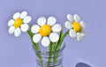 Beautiful long stem white-yellow glass daisy flower. Excellent addition to your glass collection. Each flower is priced individually.