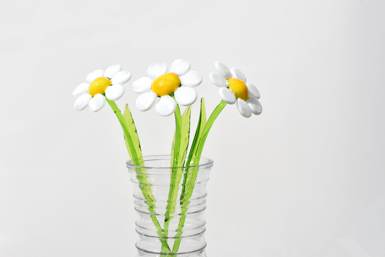 Glass Daisy Birth Flower, Daisy Gifts, Daisy Bouquet, Daisy Decor, Daisies, Glass Flowers Bouquet, Glass Birth Month Flower, Mothers Day