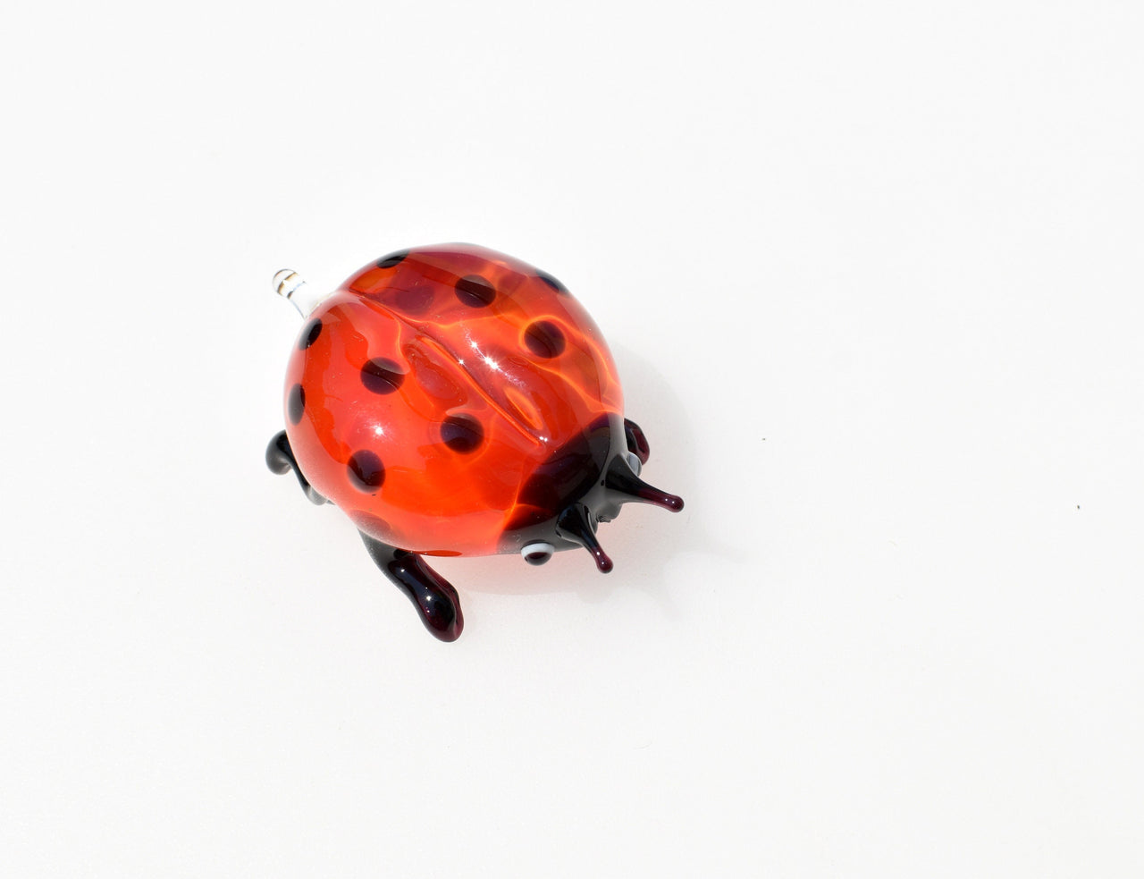 Glass Ladybug Sculpture, Ladybug Gifts, Ladybug Decor, Blown Glass Animals, Glass Animals, Red Ladybug, Art Glass, Insect Figurine Decor
