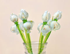 Glass Iris, Glass Birth Month Flower, Glass Flowers Bouquet, Forever Flowers, Grandmas Garden, Spring Decor, Iris Gift, Mothers Day Gifts