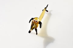 Handmade Glass Dachshund Figurine: Whimsical Art Glass Sculpture