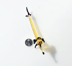 Handmade Glass Dachshund Figurine: Whimsical Art Glass Sculpture