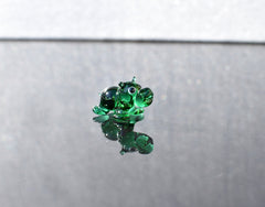 Tiny Green Glass Hippo – Handcrafted Miniature Hippopotamus Figurine