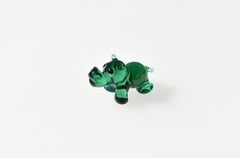 Tiny Green Glass Hippo – Handcrafted Miniature Hippopotamus Figurine