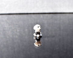 Lampworked Glass Dalmatian Puppy Figurine: Tiny Whimsical Dog