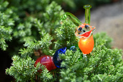 Lampwork Glass Caterpillar: Multicolored Whimsical Sculpture