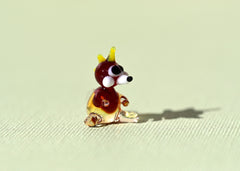 Tiny Glass Miniature Red Dragon Figurine: Whimsical Collectible