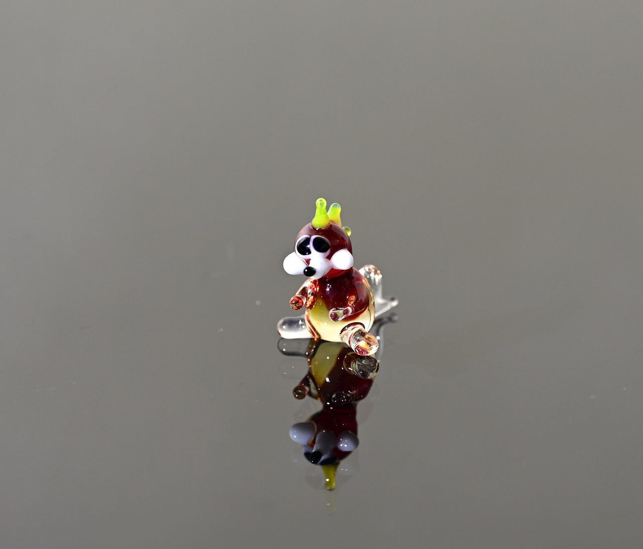 Tiny Glass Miniature Red Dragon Figurine: Whimsical Collectible