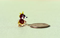 Tiny Glass Miniature Red Dragon Figurine: Whimsical Collectible