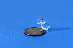 Lampwork Glass Hippo Miniature: Whimsical Hippo Character