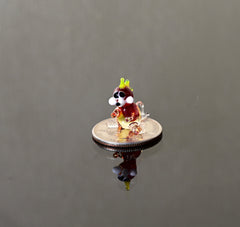 Tiny Glass Miniature Red Dragon Figurine: Whimsical Collectible