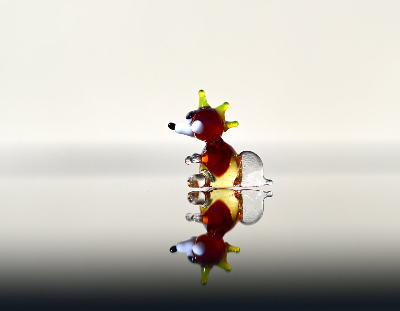 Tiny Glass Miniature Red Dragon Figurine: Whimsical Collectible