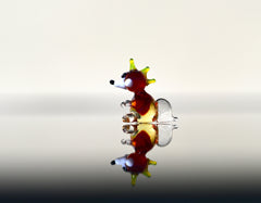 Tiny Glass Miniature Red Dragon Figurine: Whimsical Collectible