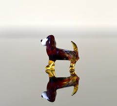 Amber Glass Beagle Gifts, Beagle Art, Tiny Glass Animals, Brown Dog Figurine, Miniature Glass Animals, Glass Dog, Puppy Memorial Gift