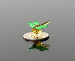 Miniature Glass Dragonfly Figurine: Hand-Sculpted Whimsical Decor