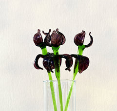 Glass Iris Flower, Purple Glass Flowers, Extra Long Stem, February Birth Flower Gift, Glass Birth Month Flower, Iris Art Glass, Mothers Day