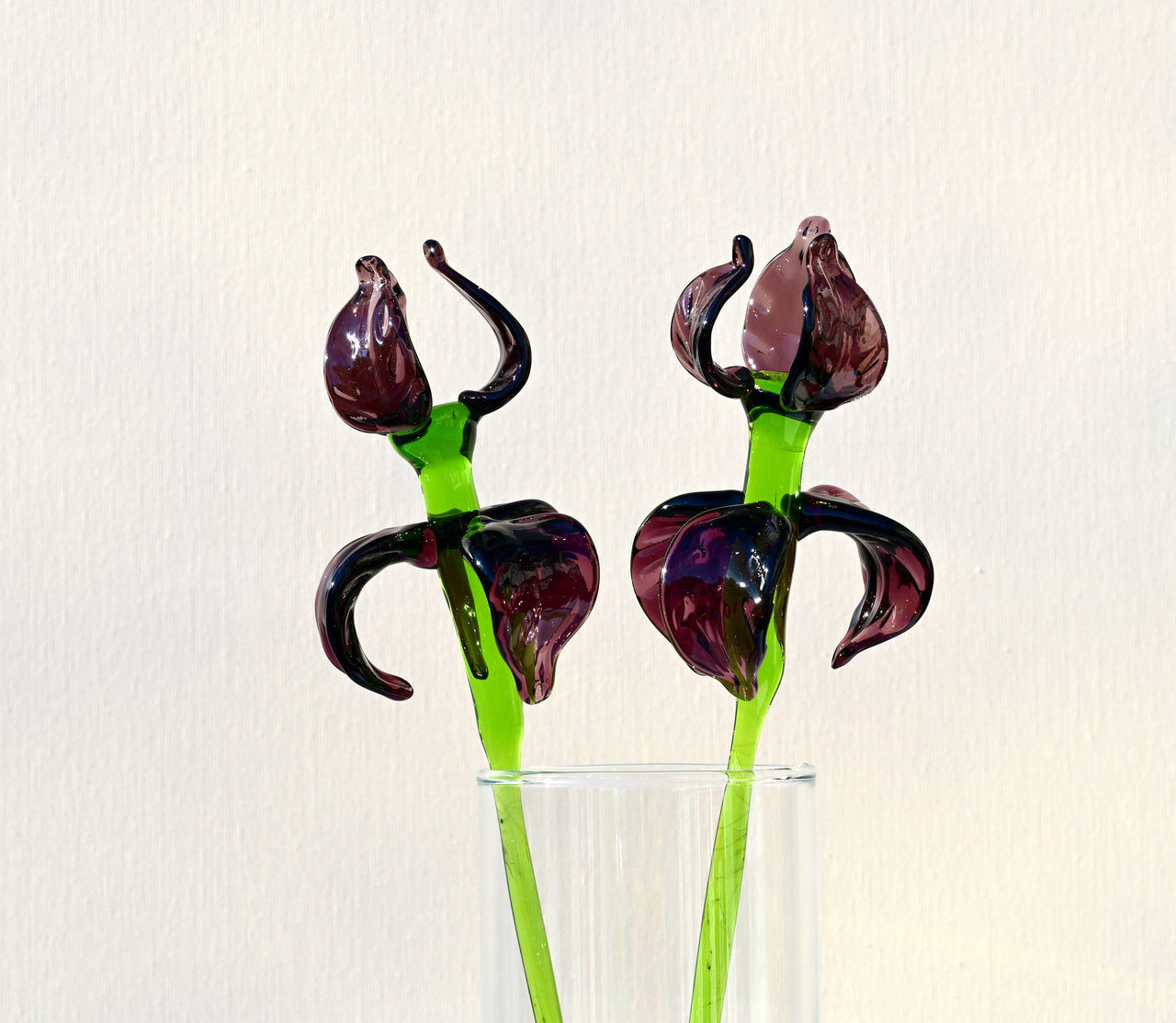 Glass Iris Flower, Purple Glass Flowers, Extra Long Stem, February Birth Flower Gift, Glass Birth Month Flower, Iris Art Glass, Mothers Day