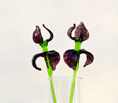 Glass Iris Flower, Purple Glass Flowers, Extra Long Stem, February Birth Flower Gift, Glass Birth Month Flower, Iris Art Glass, Mothers Day
