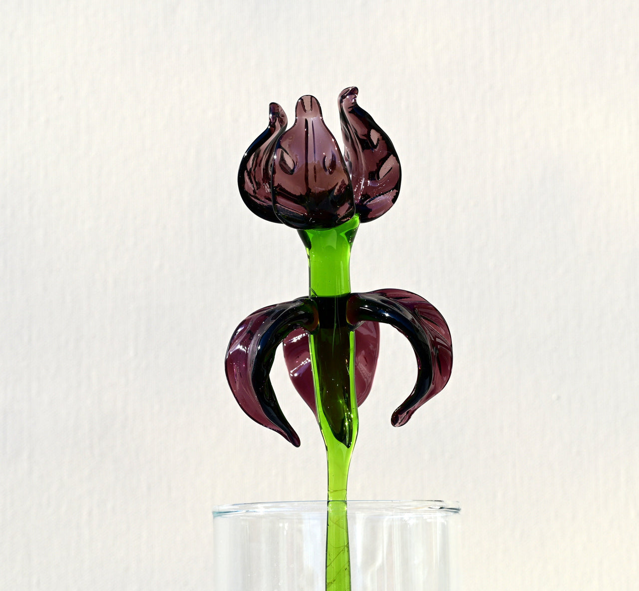 Glass Iris Flower, Purple Glass Flowers, Extra Long Stem, February Birth Flower Gift, Glass Birth Month Flower, Iris Art Glass, Mothers Day