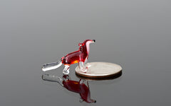 Handmade Red Glass Fox Figurine: Whimsical Animal Sculpture