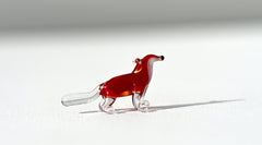 Handmade Red Glass Fox Figurine: Whimsical Animal Sculpture