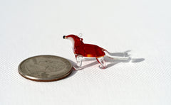 Handmade Red Glass Fox Figurine: Whimsical Animal Sculpture