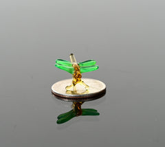 Miniature Glass Dragonfly Figurine: Hand-Sculpted Whimsical Decor
