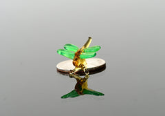 Miniature Glass Dragonfly Figurine: Hand-Sculpted Whimsical Decor