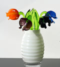 Handmade Multicolor Glass Flower Bouquet: Flame-Worked Garden Art