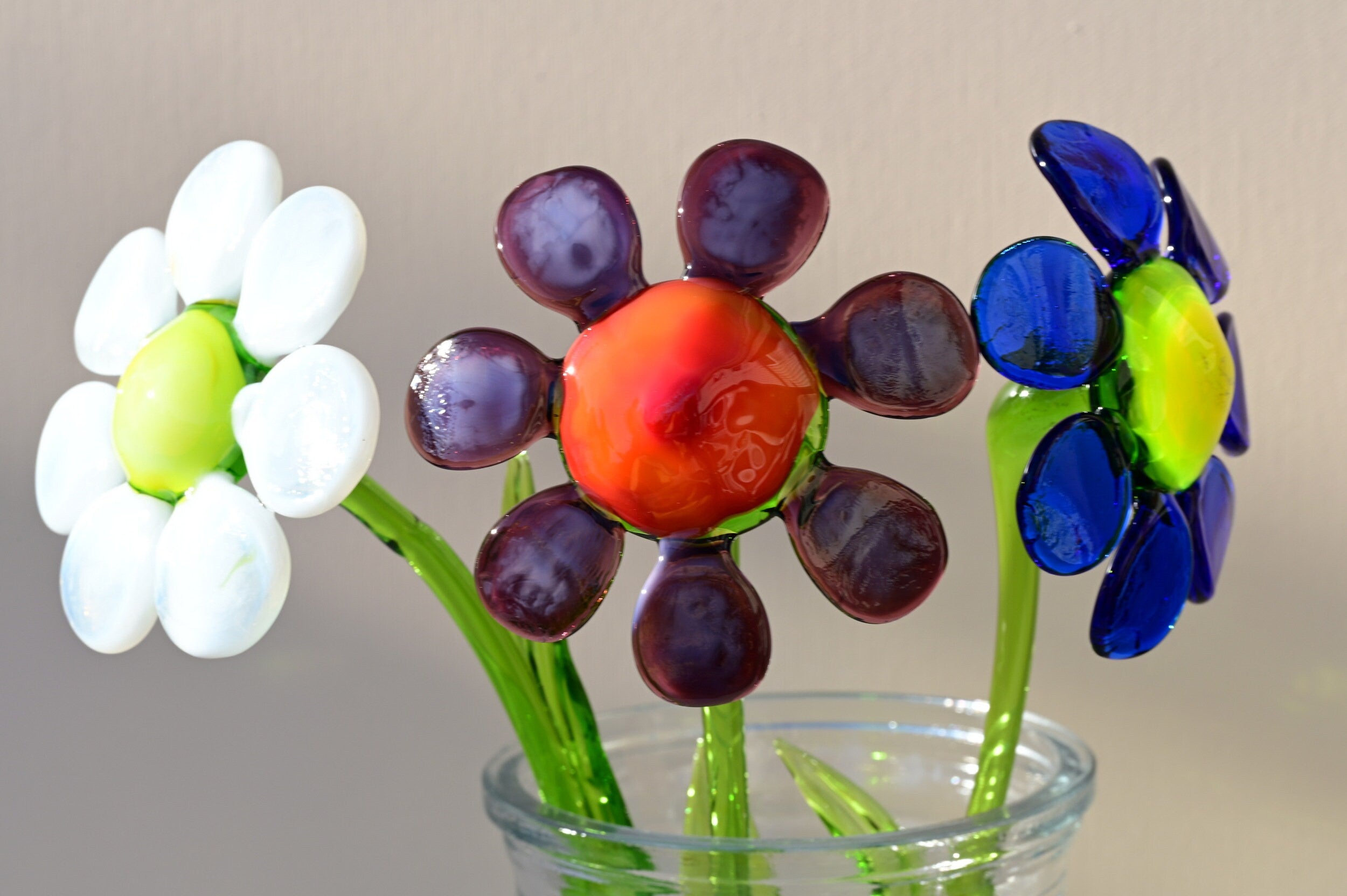 Glass Daisy Bouquet, Daisy Birth Flower, Daisy Gifts, Glass Birth Month Flower Bouquet, Daisy Decor, Spring Home Decor, Mothers Day Gifts