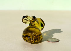 Hand Blown Art Glass Bunny: Amber Figurine, Flame Work Sculpture